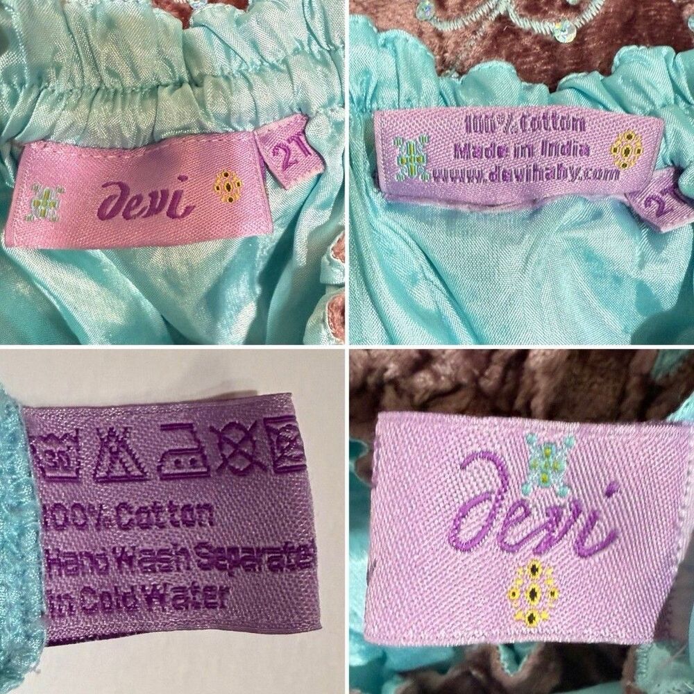 Devi Girls Skirt Size 2T Colorful Belted Waist Tie Lined - Picture 9 of 12